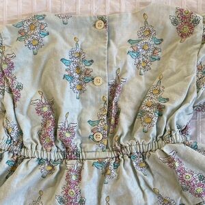 Tea Collection Girls Easter Dress - Light Green with Floral Pattern